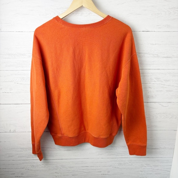 Champion Reverse Weave Unisex Crewneck Sweatshirt Orange 90s Vintage Large - Picture 7 of 11